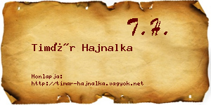 Timár Hajnalka névjegykártya